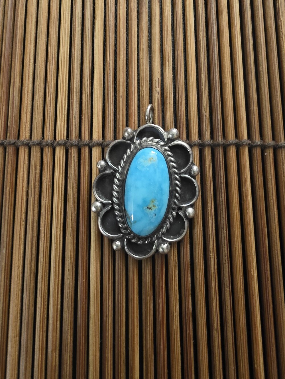 Sterling Silver Navajo Turquoise Pendant (Vintage)